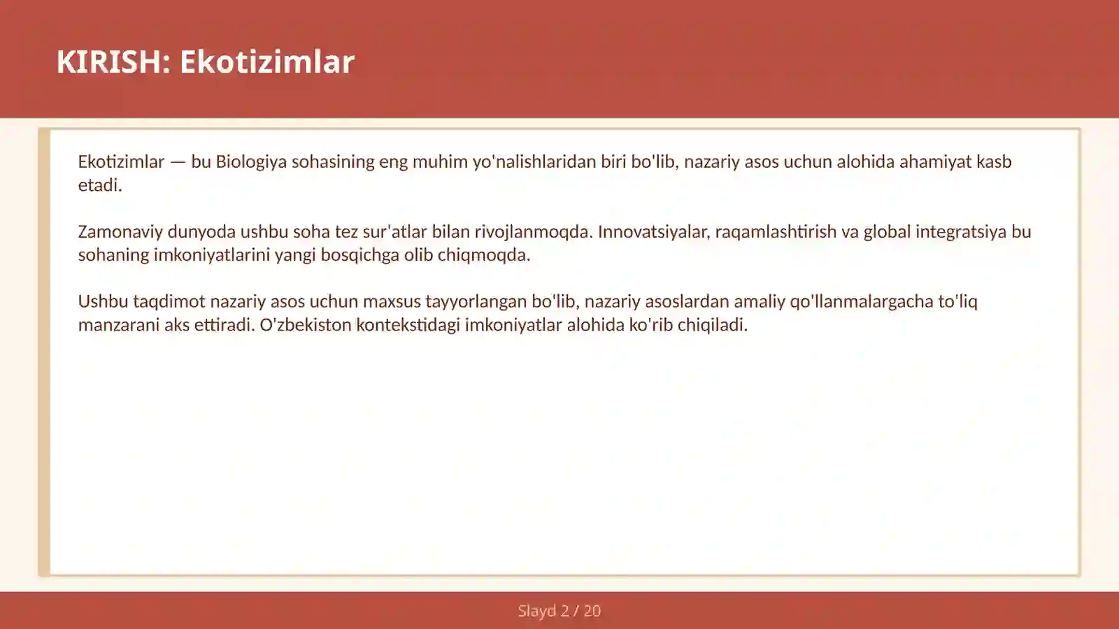 Ekotizimlar 2
