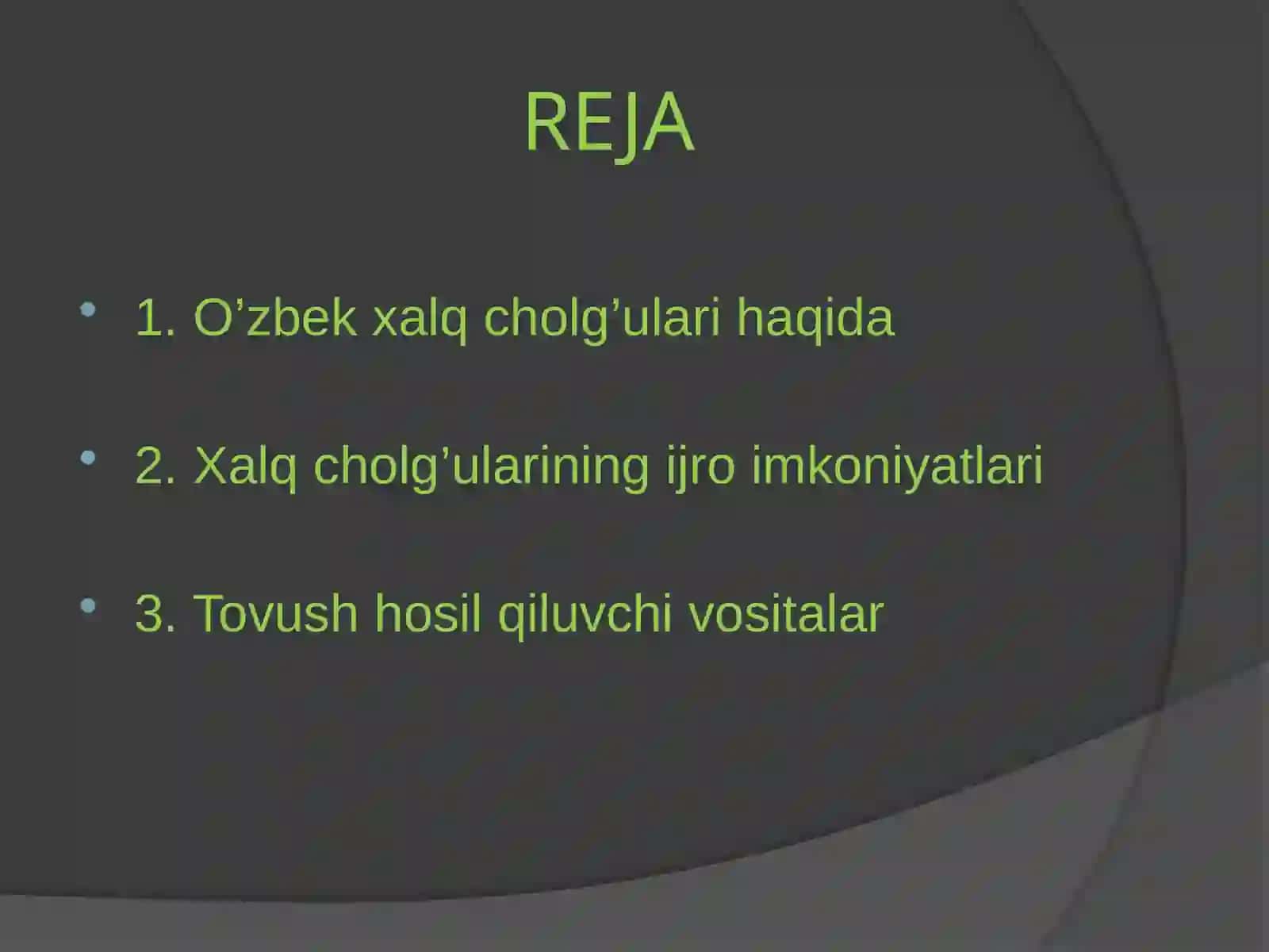 Xalqcholg’ularida ijro imkoniyatlari, tovush xosilqilishvositalari 2