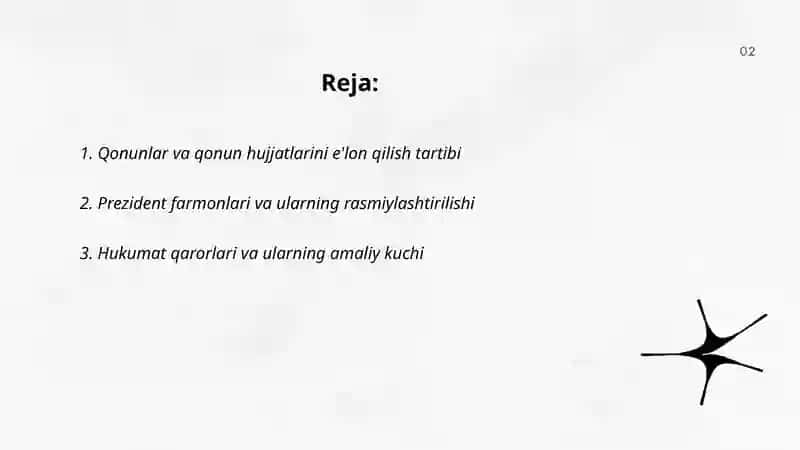 Huquqiy idoralarga doir hujjatlar 2
