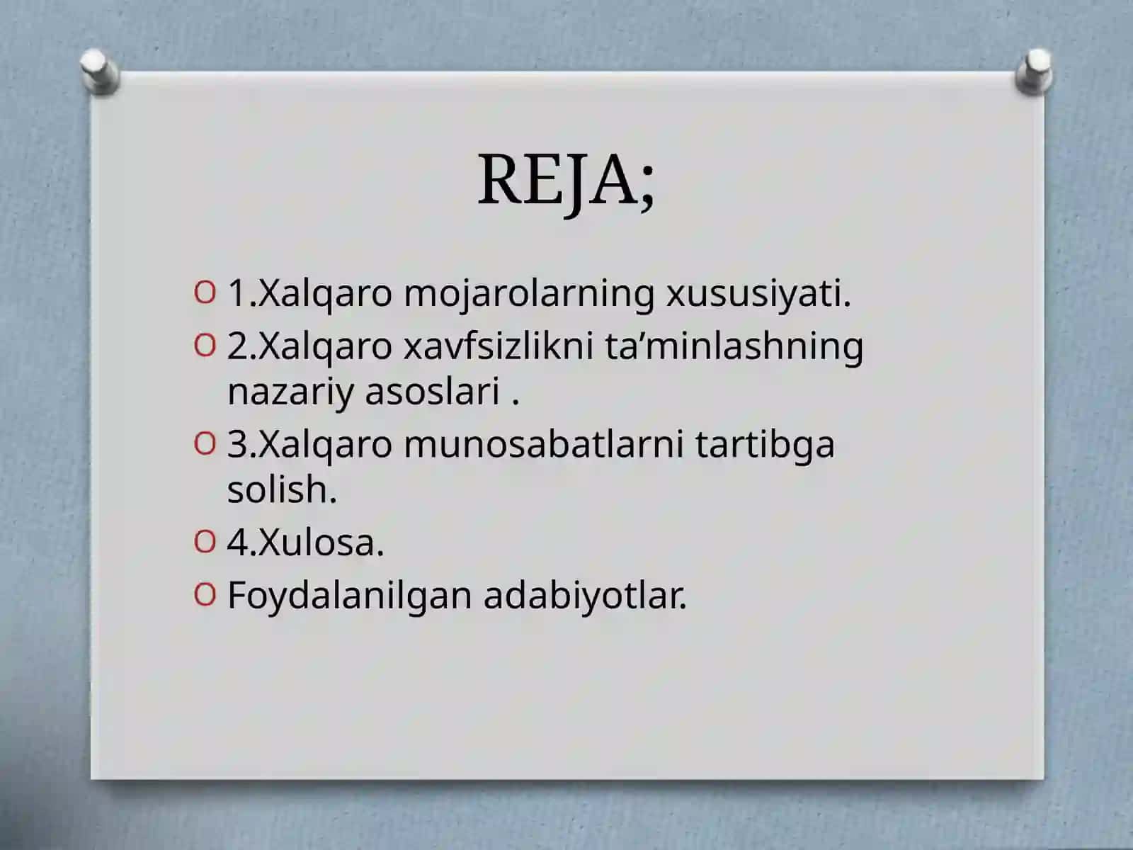 Xalqaro mojarolarni tadqiq qilish va bartaraf etishning nazariy asoslari. 2