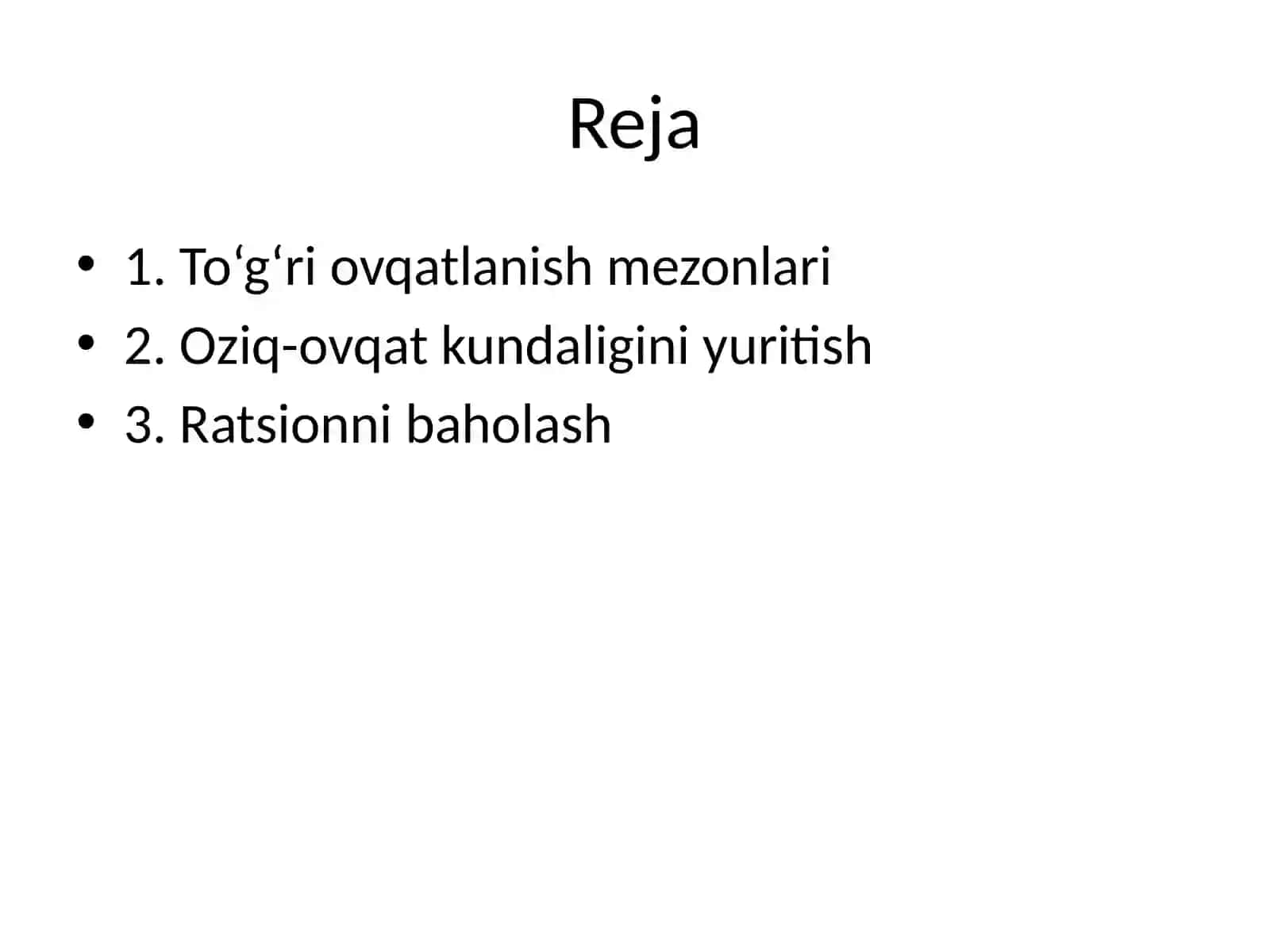 Ovqatlanisni gigienik baxolash 2