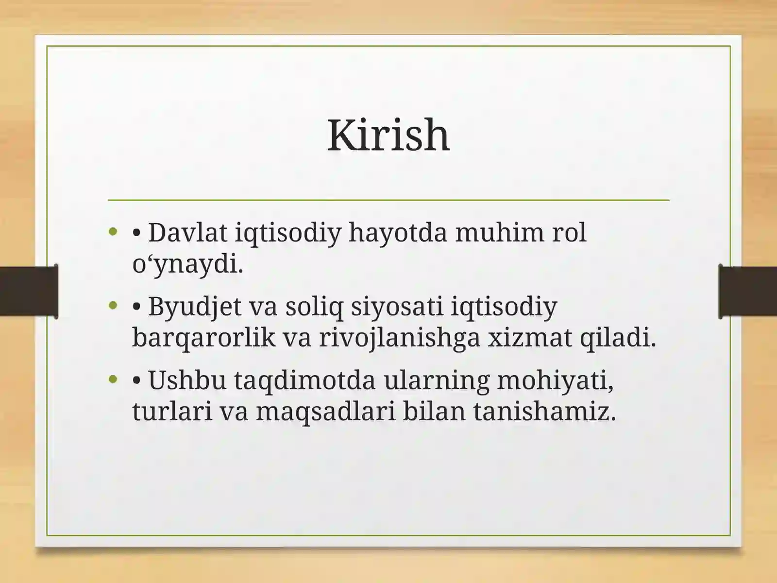 Davlatning byudjet va soliq siyosati 2