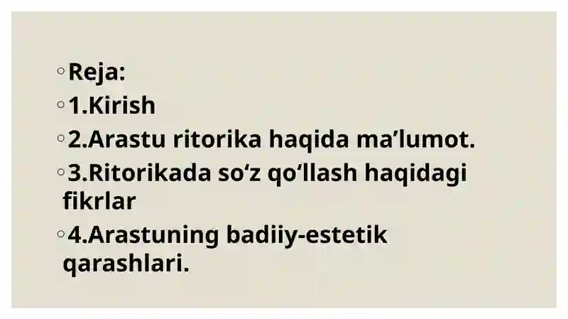Arastuning ritorika haqida ta'limoti 2