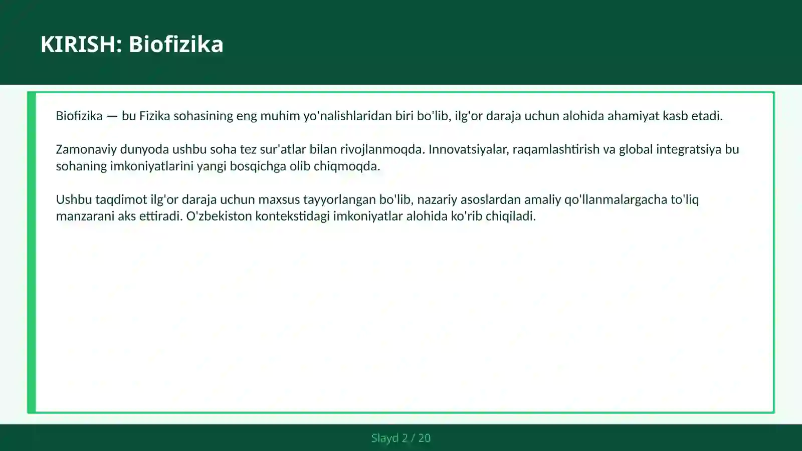 BIOFIZIKA 2