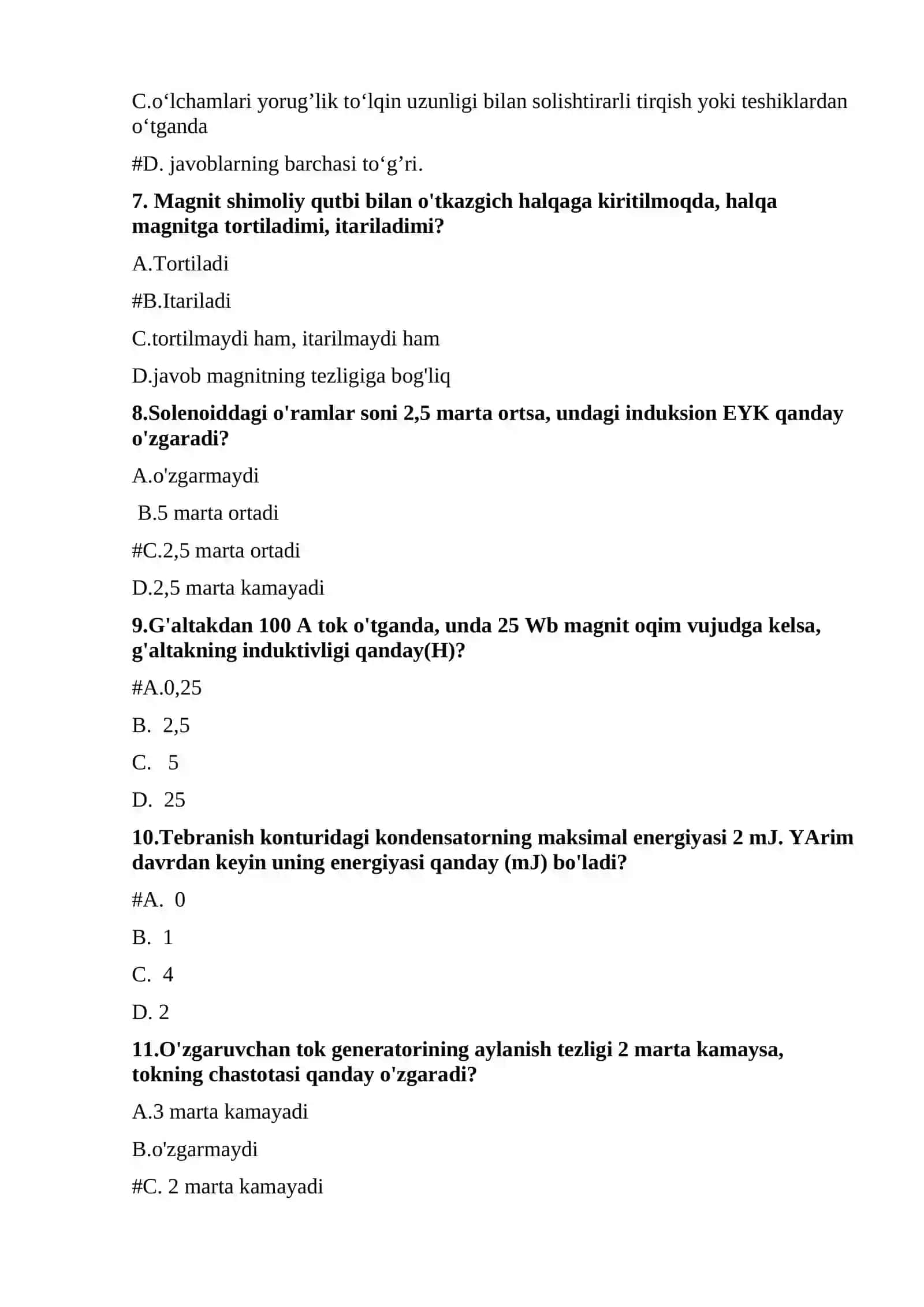 Fizika test 2