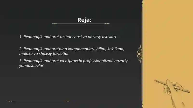 Pedagogik mahoratning nazariy asoslari va fanlar tizimidagi urni 2