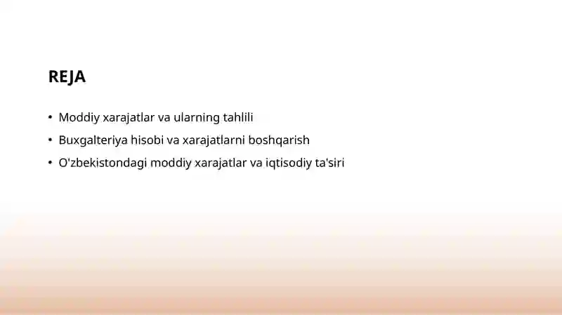 MODDIY XARAJATLAR HISOBI 2