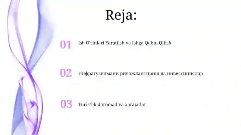 Turizmni iqtisodiyotga ta'siri 2
