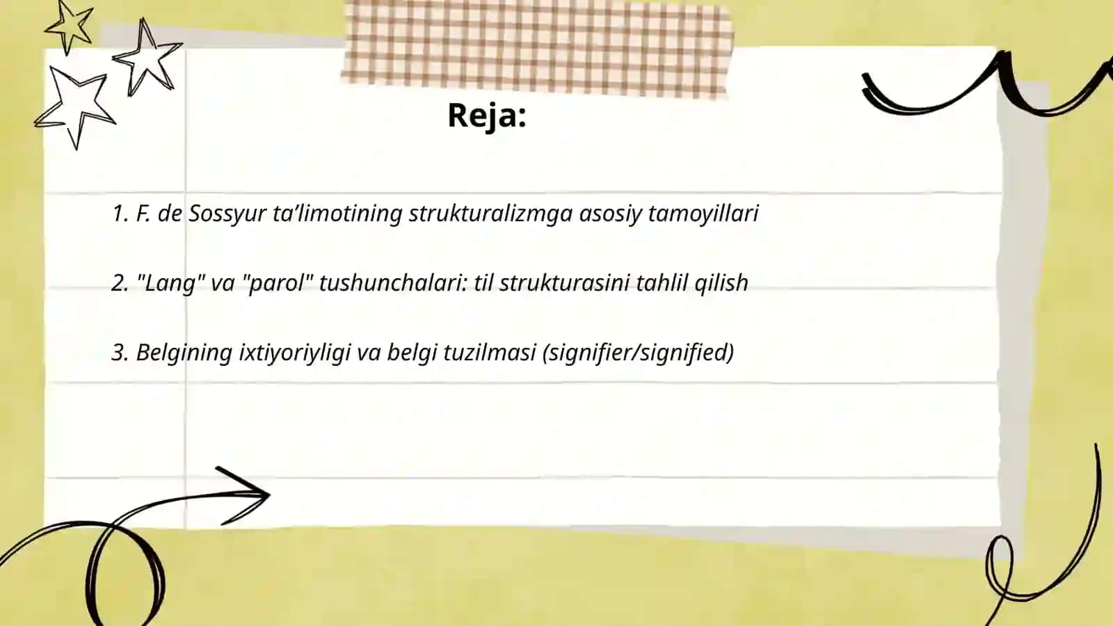 F.de Sossyur taʼlimotida struktralizm masalalari. Strukturalizmning klassik maktablari 2