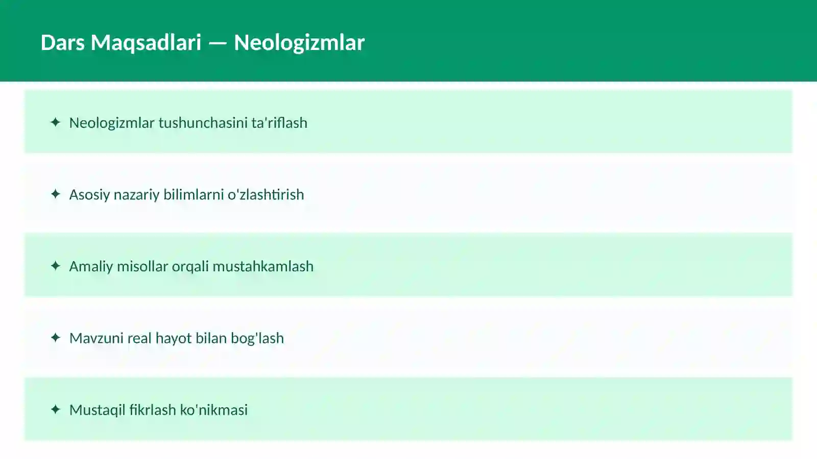 O'zbek TILI 2