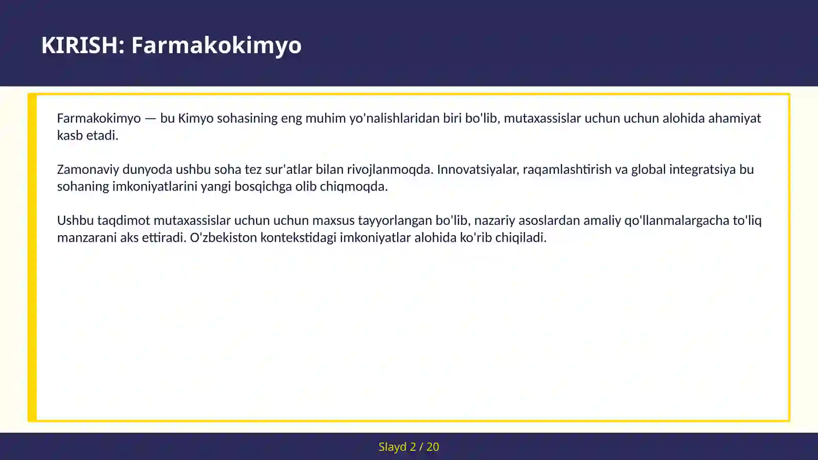 Farmakokimyo 2
