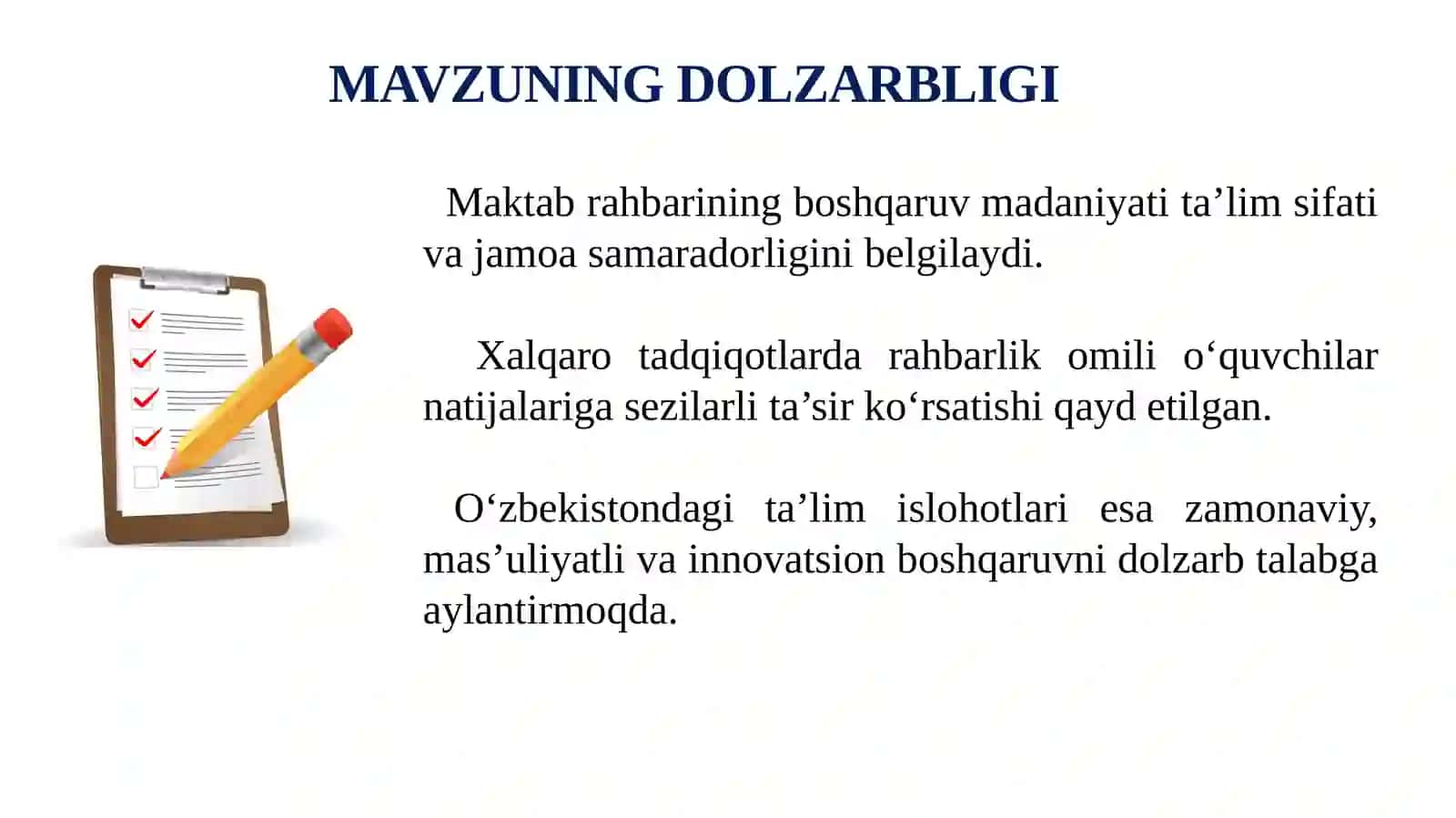 MAKTABRAHBARINING BOSHQARUV MADANIYATINI RIVOJLANTIRISH OMILLARI 2