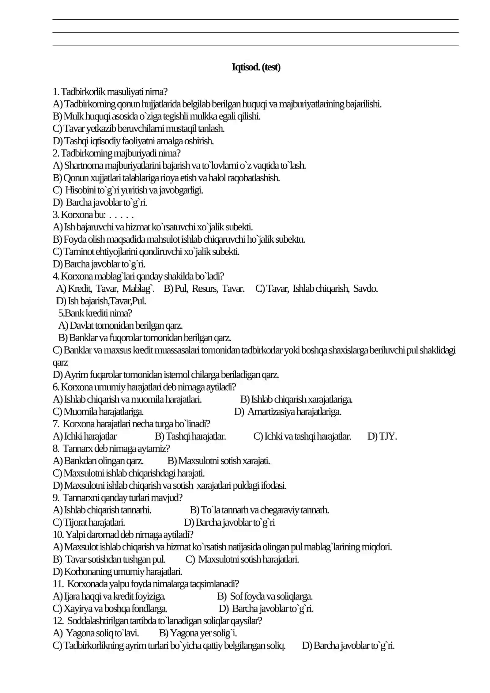 Fizika (test) 2