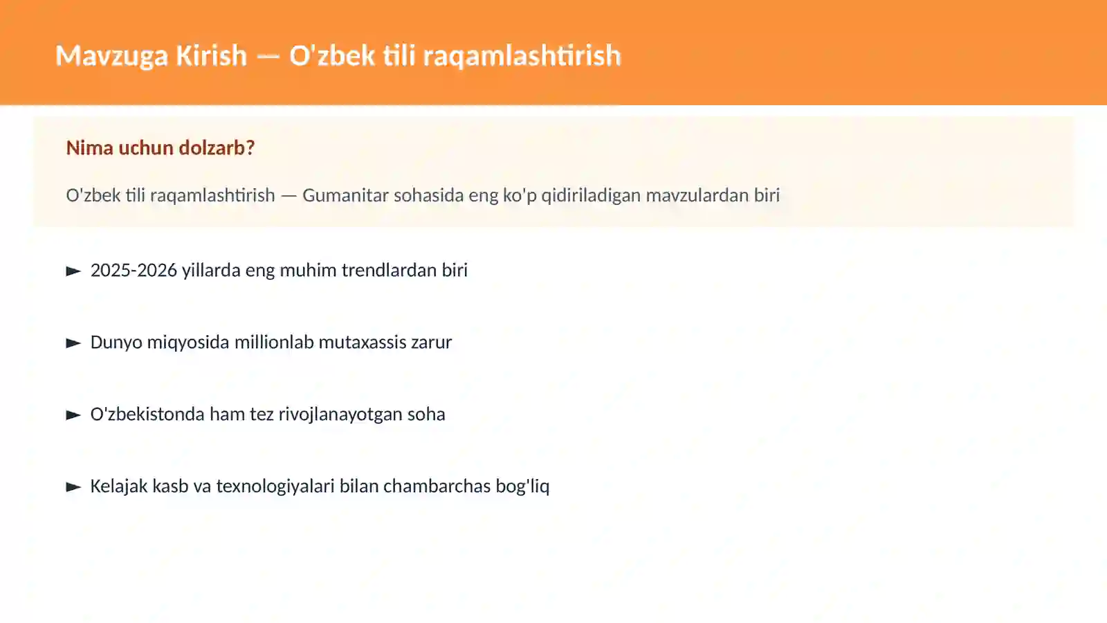 O'zbek tili raqamlashtirish 2