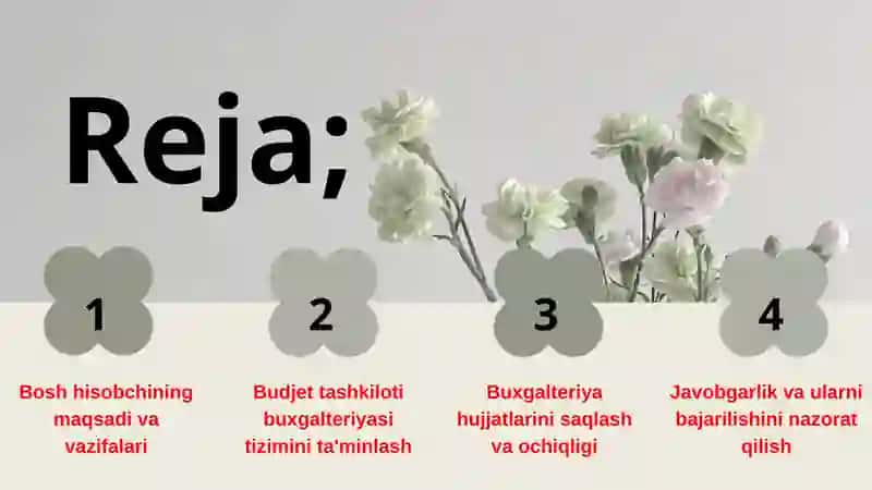 Budjettashkiloti bosh hisobchisining majburiyatlari, huquqlari va javobgarligi 2