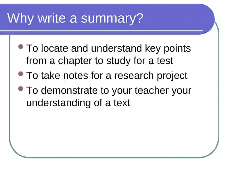 How to Write a Summary 2