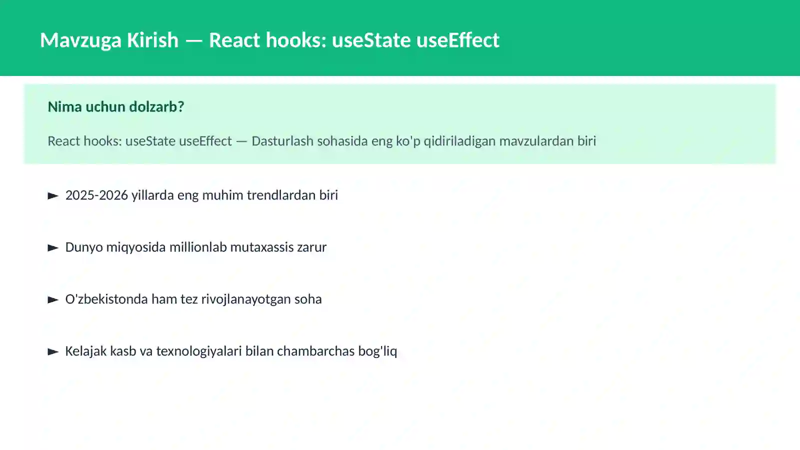 React hooks: useState useEffect 2