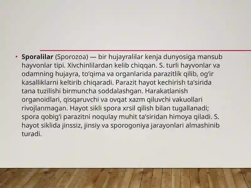 Sporalilar-odam parazitlari. Bezgak parazitlari toksoplazma. Ichak parazitlari. Ichburug’ amyobasi. Ichak blantidasi 2