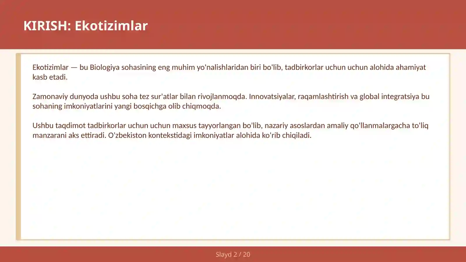 Ekotizimlar 2