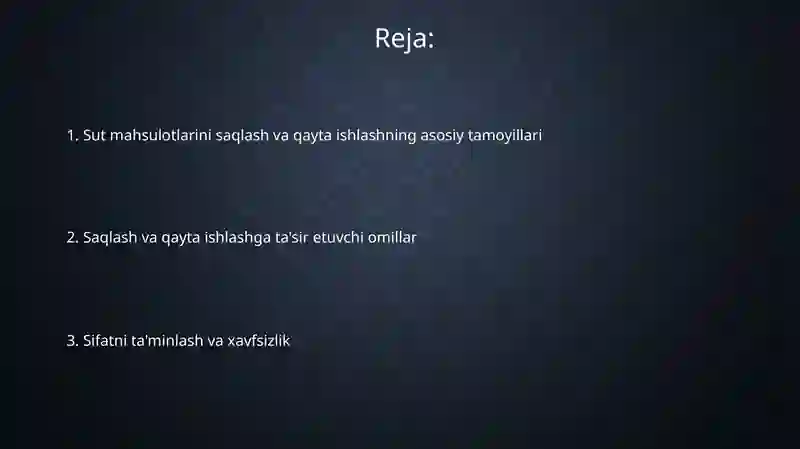 Sut mahsulotlarini saqlash va qayta ishlash fanini umumiyasoslari 2