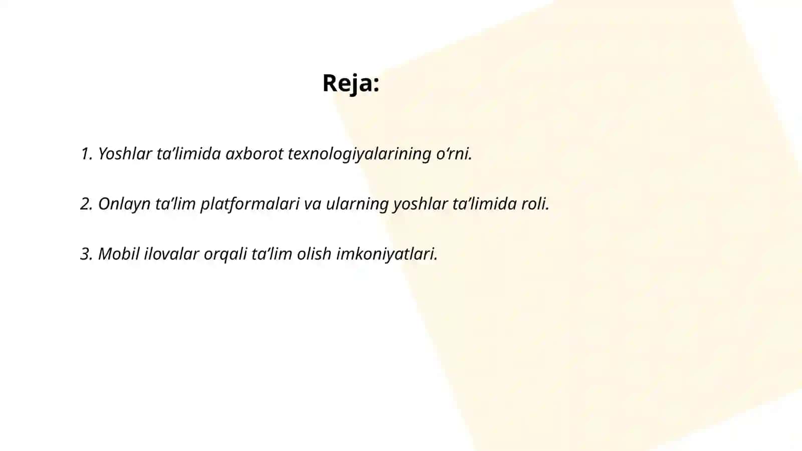 Yoshlar ta’lim-tarbiyasida zamonaviy axborot texnologiyalarning o‘rni va ahamiyati 2