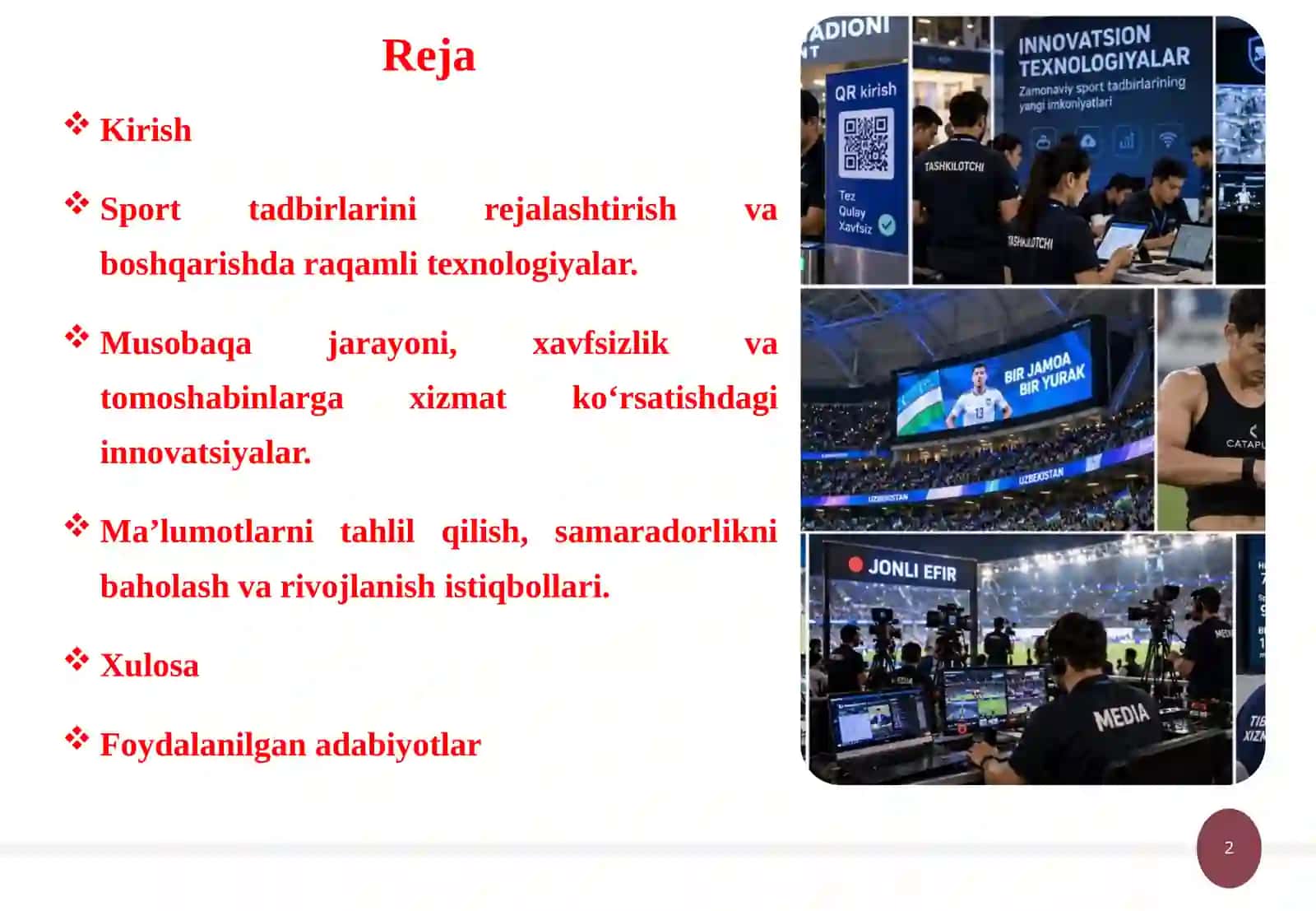 Zamonaviy sport tadbirlarini tashkil etishda innovatsion texnologiyalardan foydalanish 2