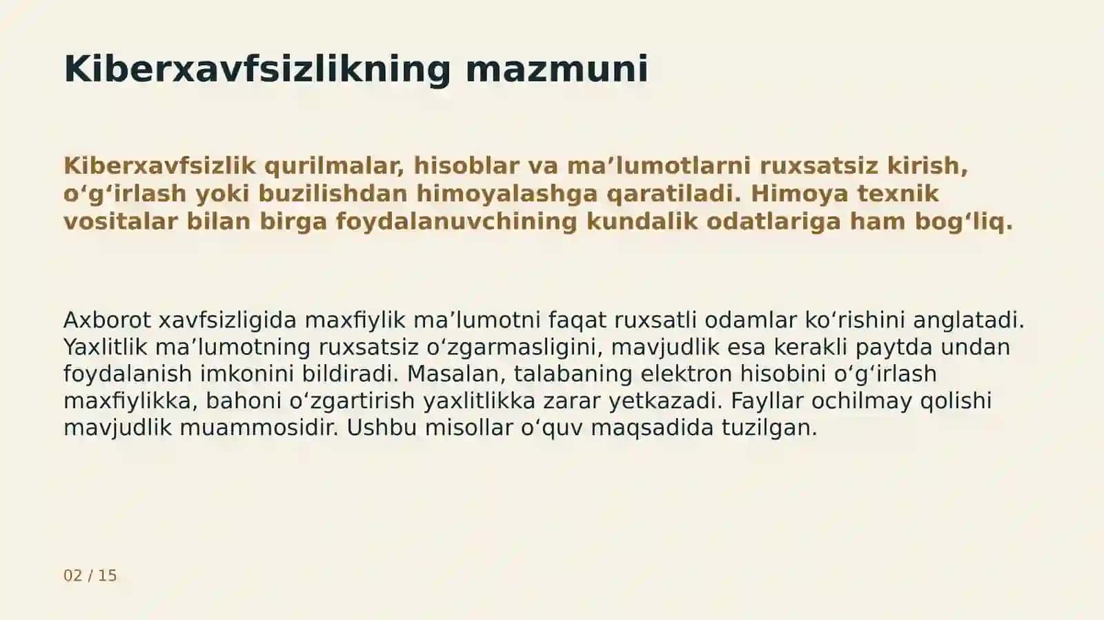 Kiberxavfsizlik va shaxsiy ma’lumotlarni himoyalash 2
