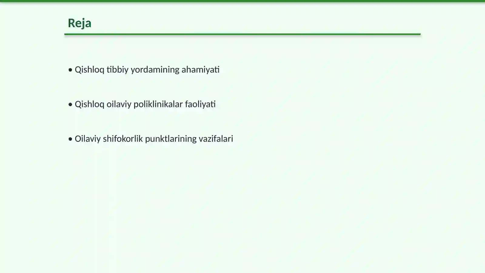 Qishloq aholisiga tibbiy yordam ko'rsatishni tashkil etish 2