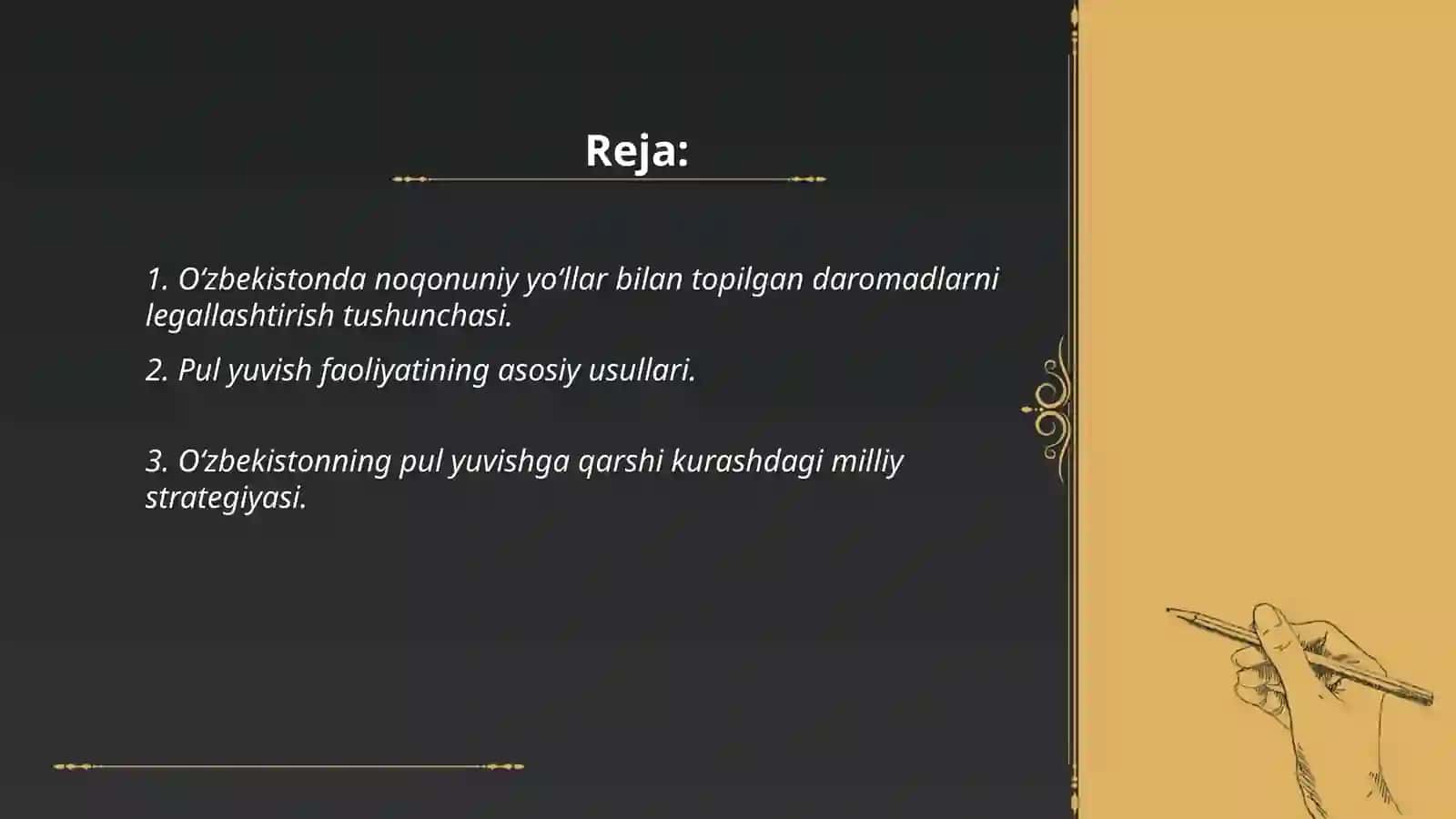 Unga qarshi kurashish bo‘yicha meyoriy xuquqiy baza 2