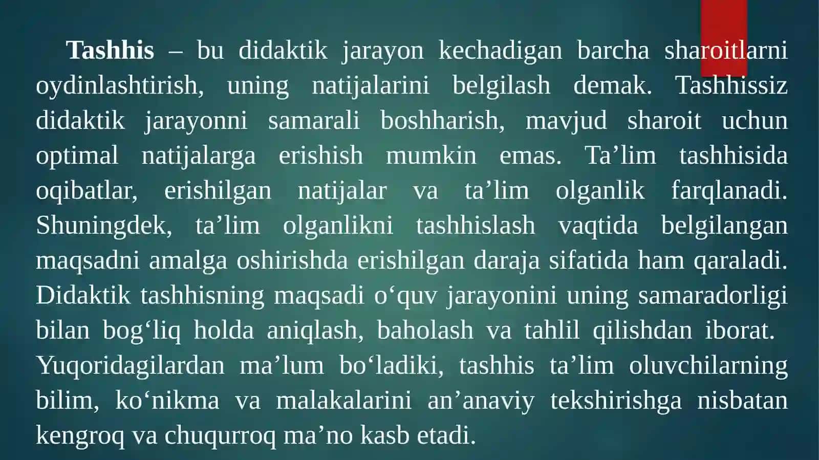 Tashhiz – budidaktik jarayon 2