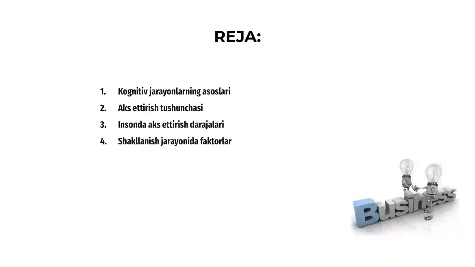 Kognitiv jarayonlarning asoslari 2