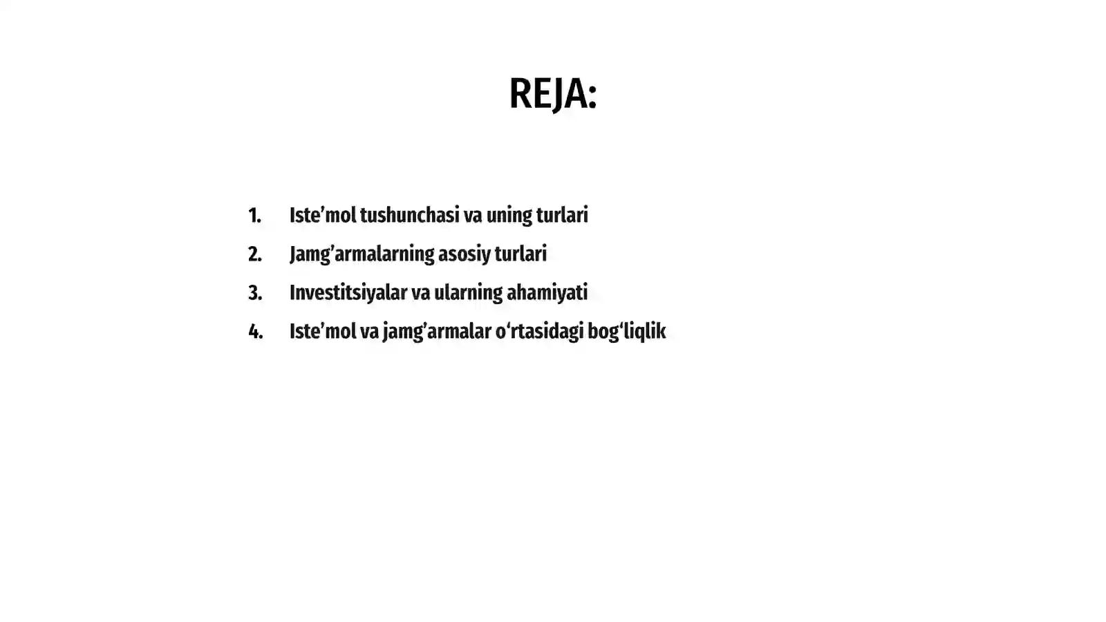 Iste’mol, jamg’arma va investitsiyalar 2