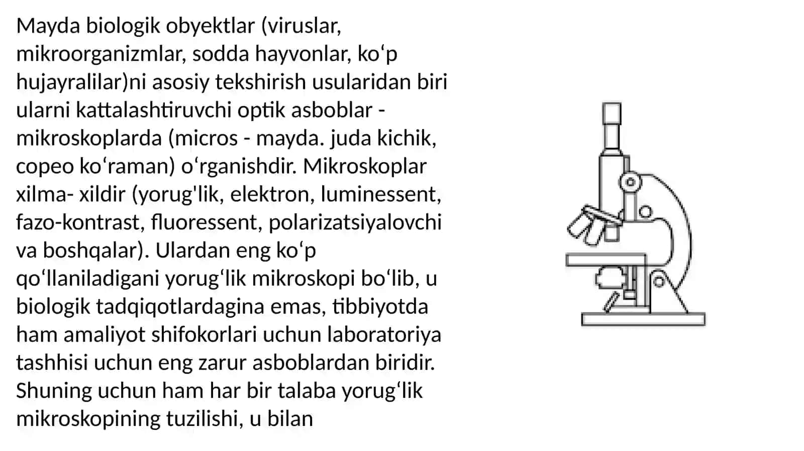 Yorug’lik mikrasko’plarining turlari 2