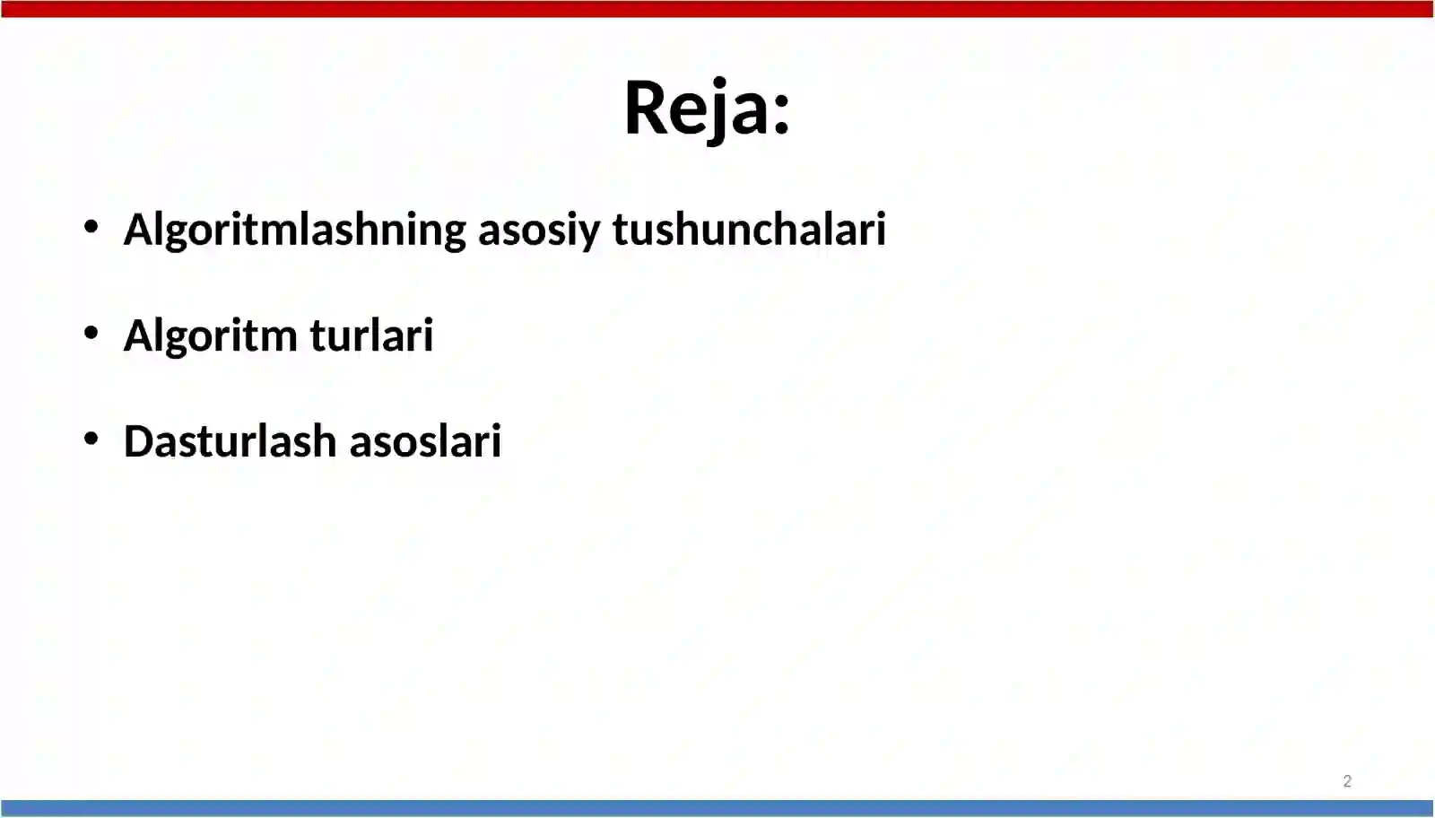 Algoritmlash va dasturlash asoslari 2