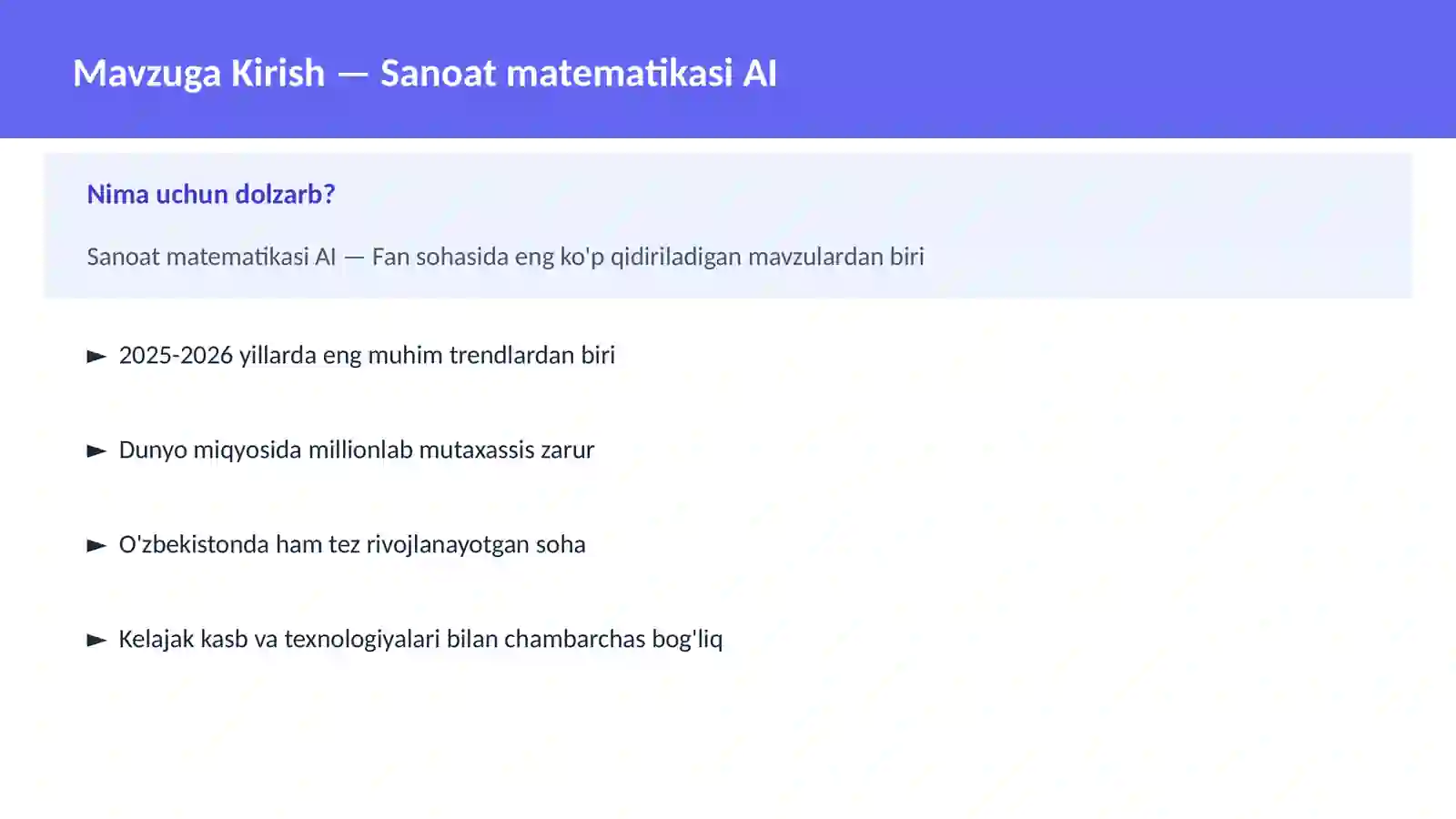 Sanoat matematikasi AI 2
