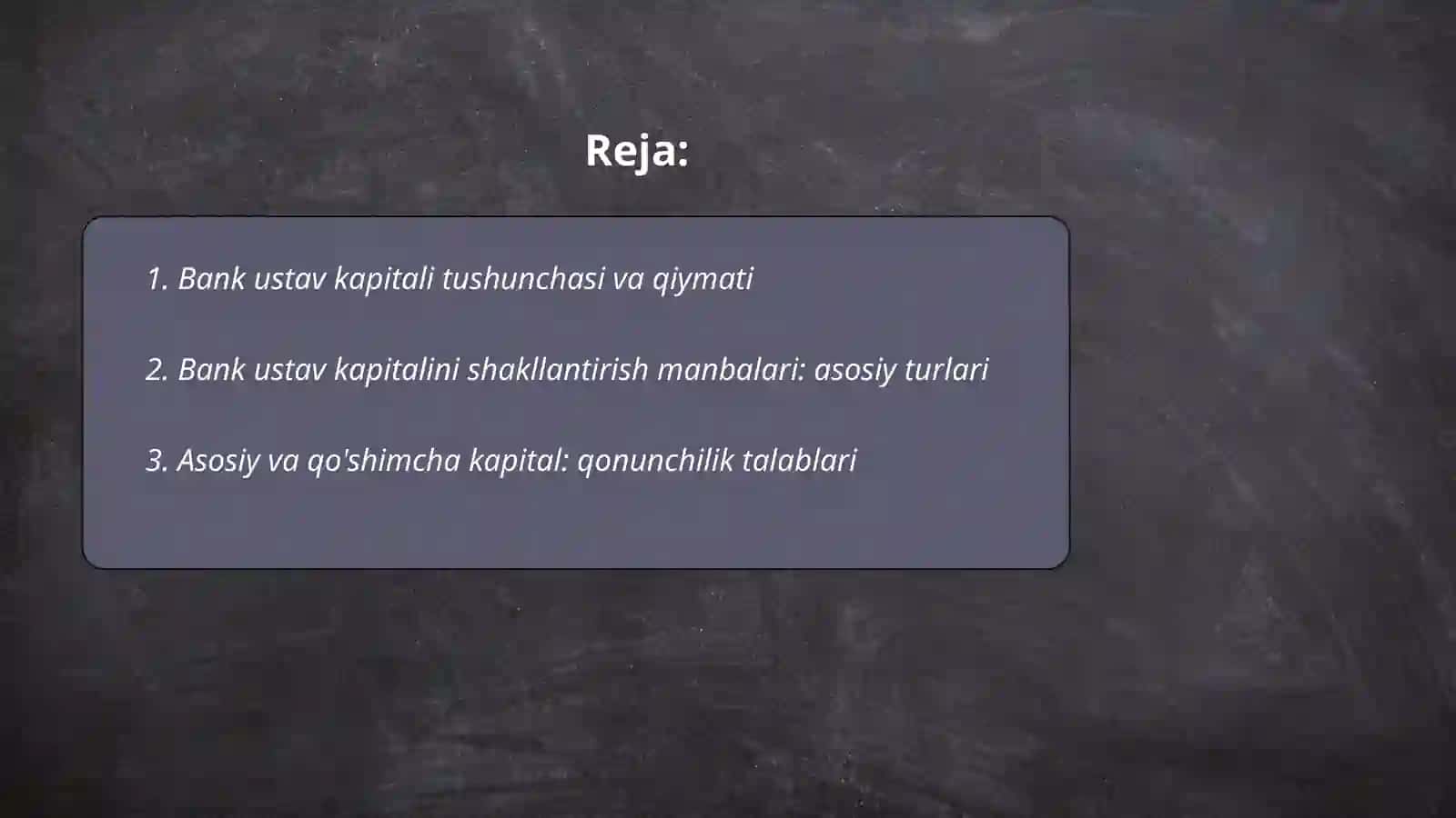Bank ustav kapitali shakllantirish manbalari va qonunchilik talablari 2