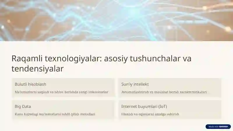 Mehnat bozorining rivojlanishida raqamli texnologiyalarning o’rni 2