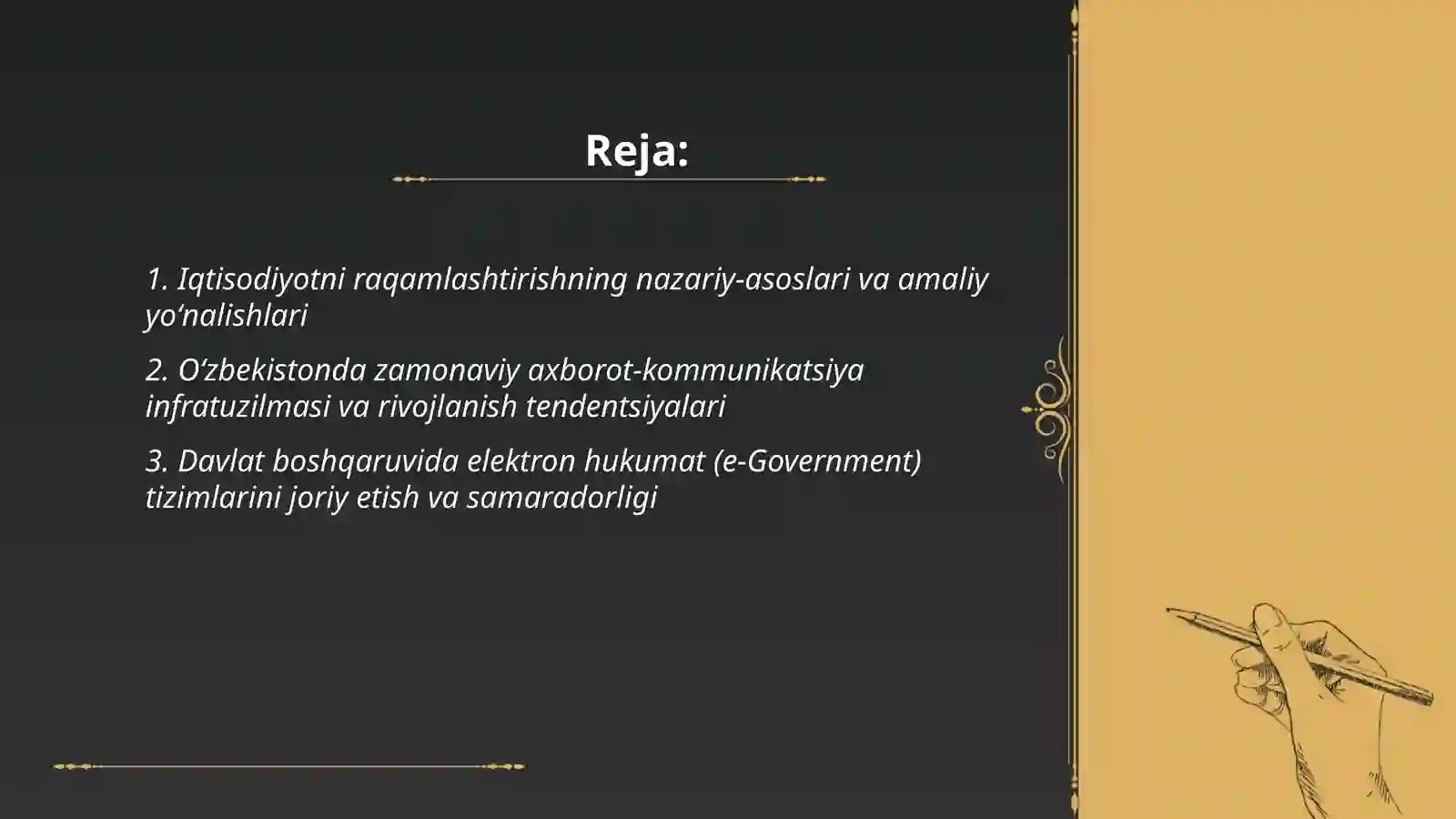 Iqtisodiy faoliyatni axborotlashtirish. O'zbekiston Respublikasida zamonaviy axborot texnologiyalarining holati va rivojlanish tendentsiyalari 2