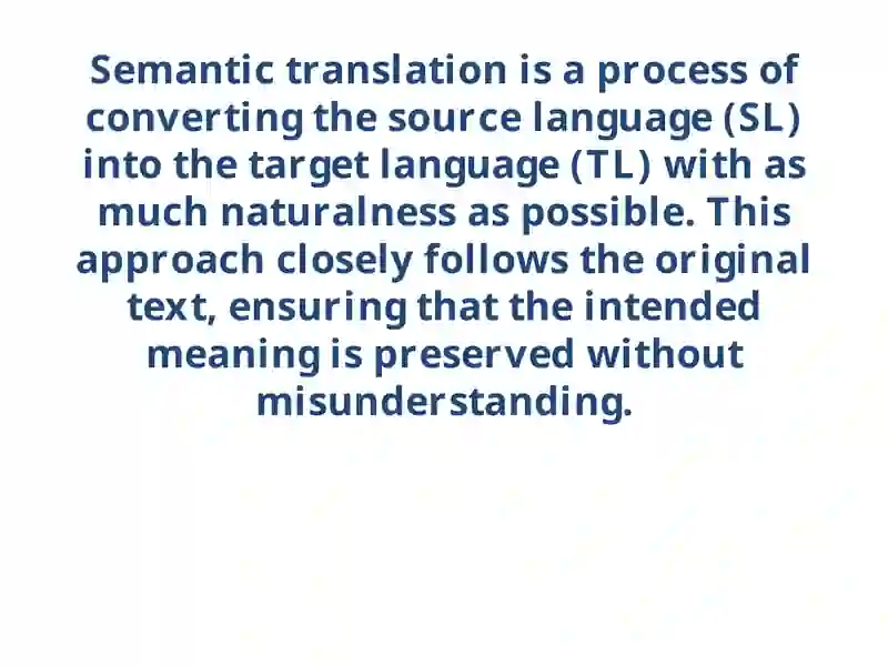 Semantic aspects of translation 2