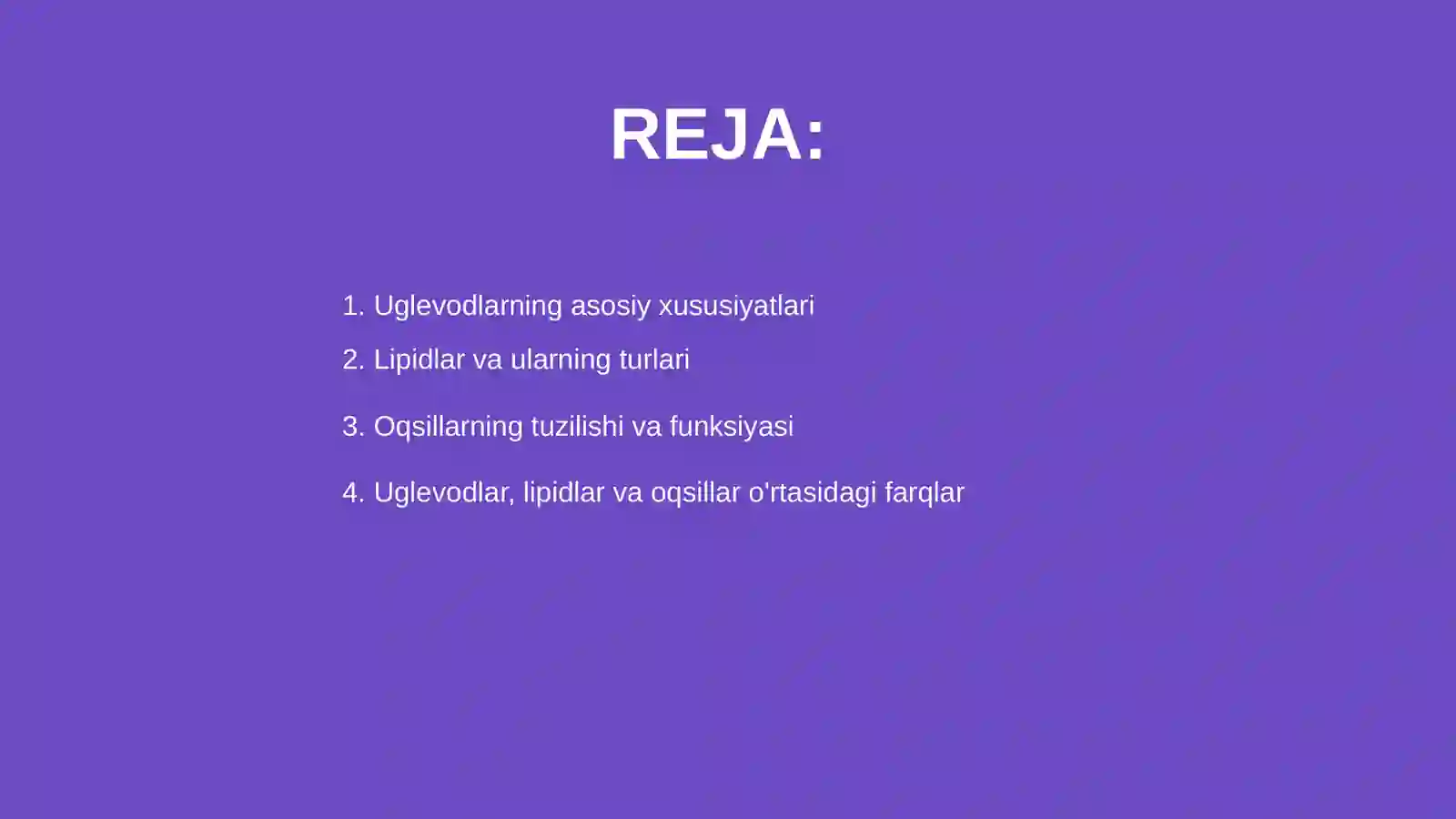 Uglevodlar, lipidlar va oqsillar 2