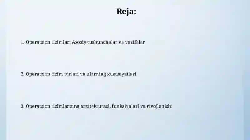Operatsion tizimlar 2