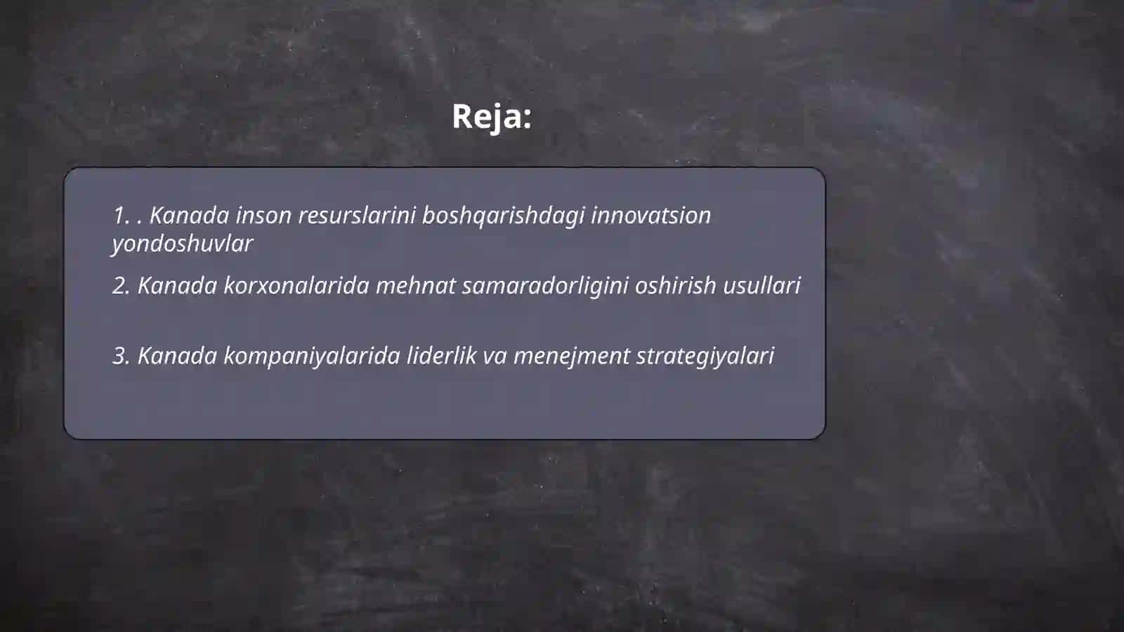 Kanada Inson resurslarini boshqarishdagi innovatsion yondoshuvlar 2