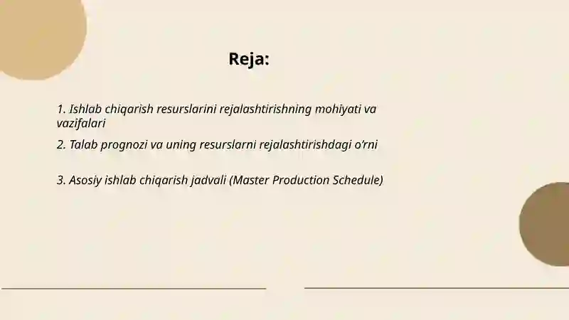Ishlab chiqarish resurslarini rejalashtirish 2