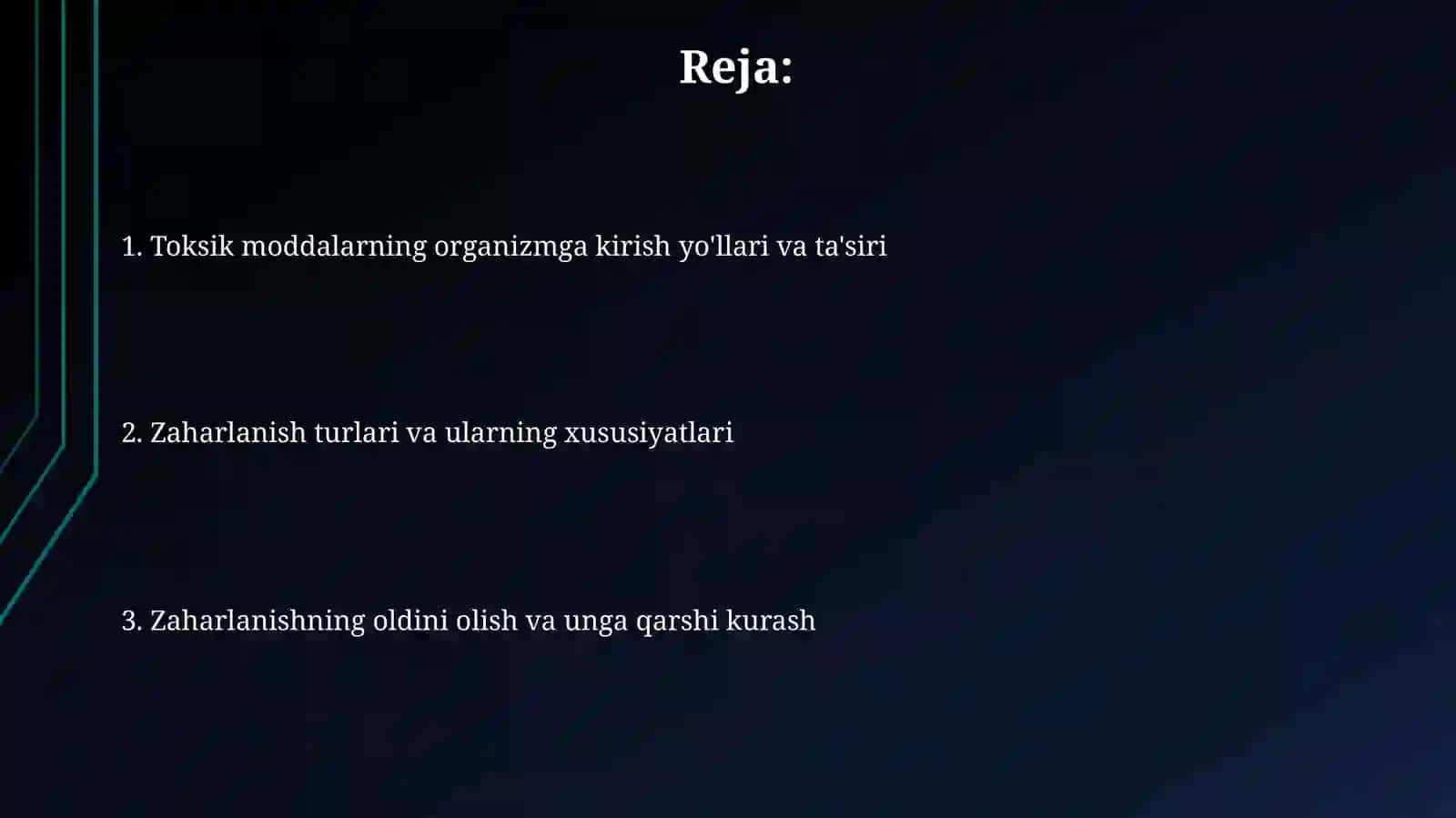 Toksik moddalarning xususiyatlari. Toksik moddalarning organizmga tushish yo’llari 2