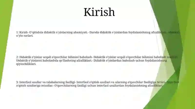 Didaktik OʻYin Metodidan Foydalanish 2