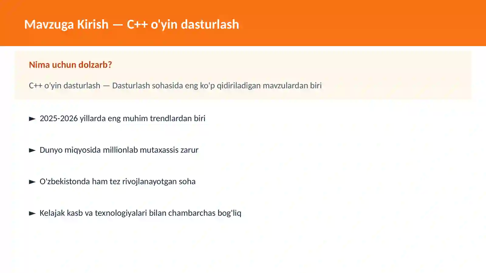 C++ VA TIZIM DASTURLASH 2