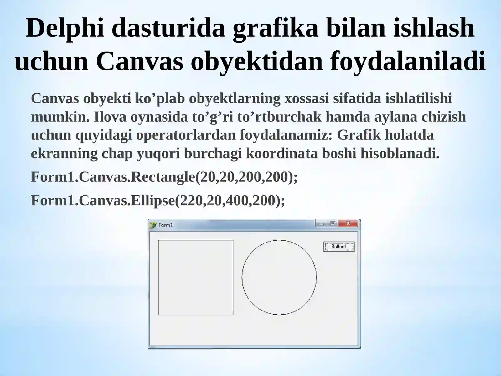 Delphi dagrafikabilanishlash 2
