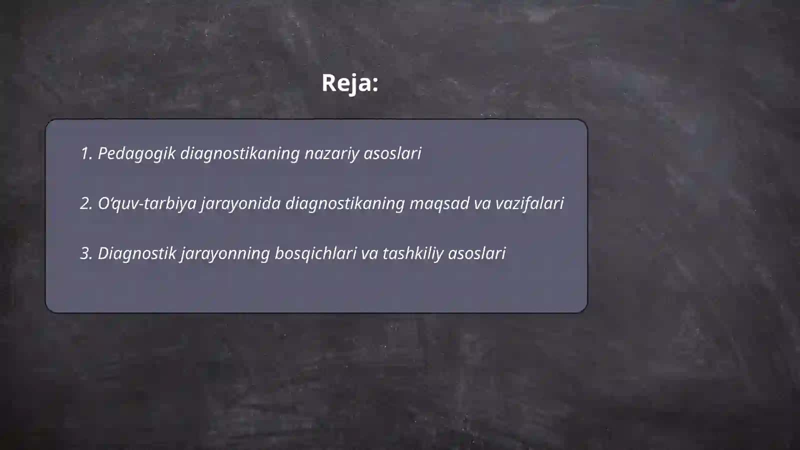 Pedagogik diagnostikasi 2