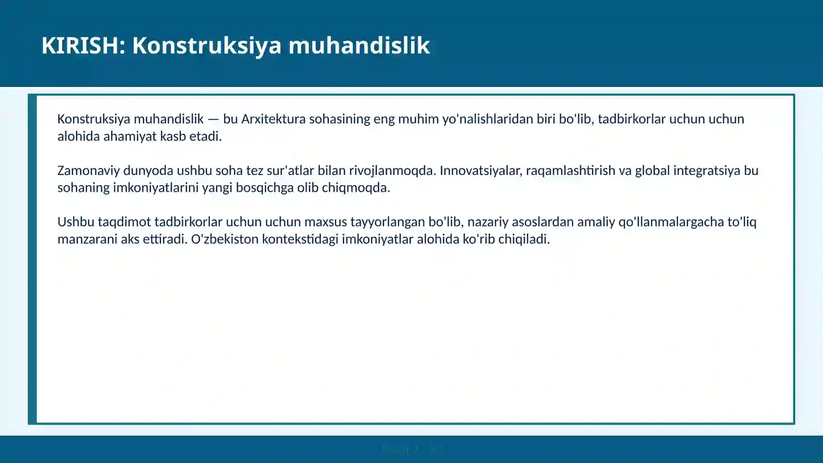 Konstruksiya muhandislik 2
