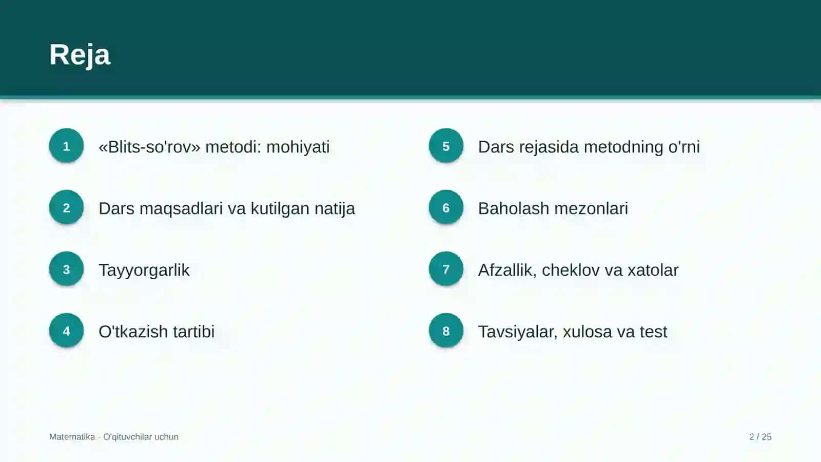 matematika darslarida blits so'rov metodidan foydalanish 8862 2